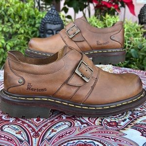 Dr. Martens Tan Monk Strap Distressed Channon 11281 Loafers